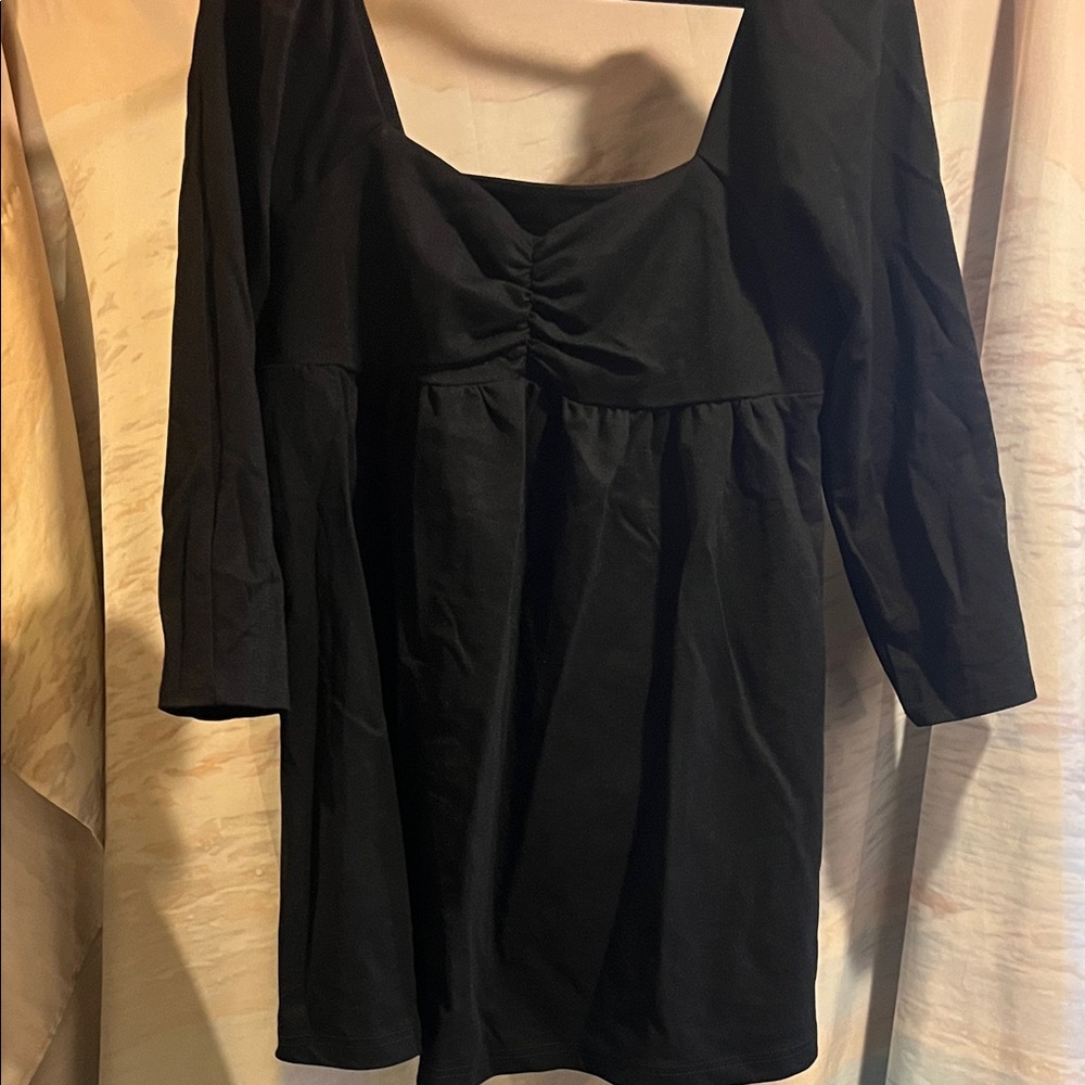 Maeve Black rouched bodice Neck Babydoll Tunic